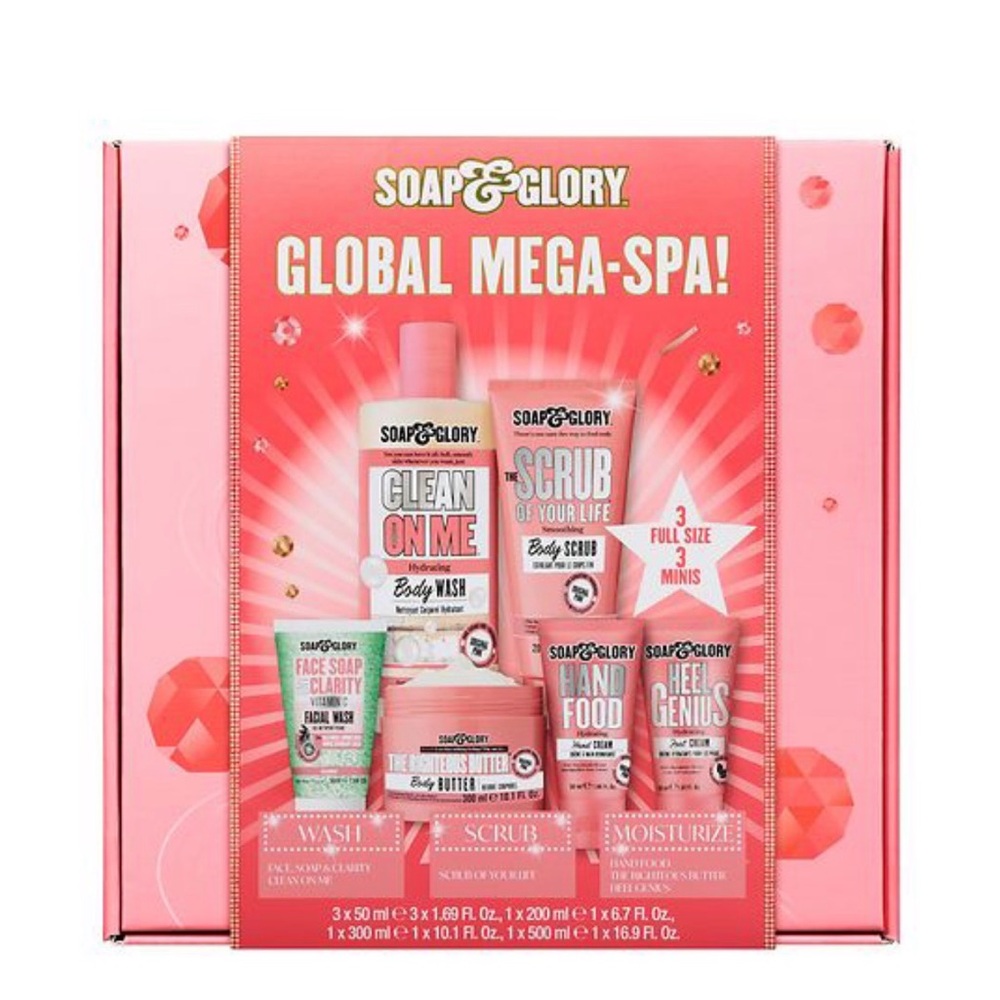 Soap & Glory Global Mega-Spa Pink Body Wash Set